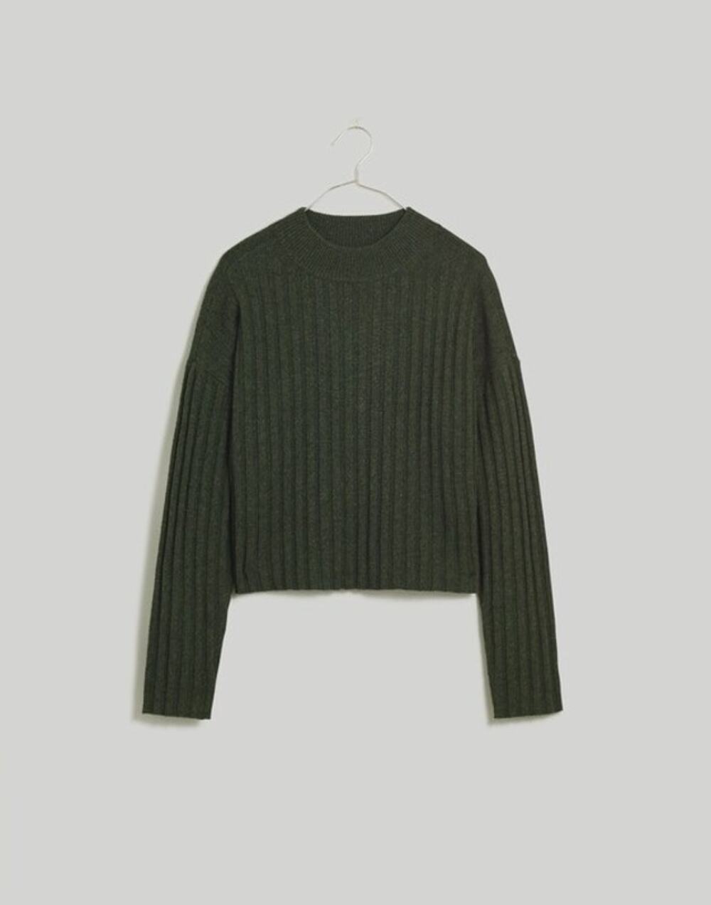 Madewell Women's XL Mockneck Crop Sweater Dark Forest